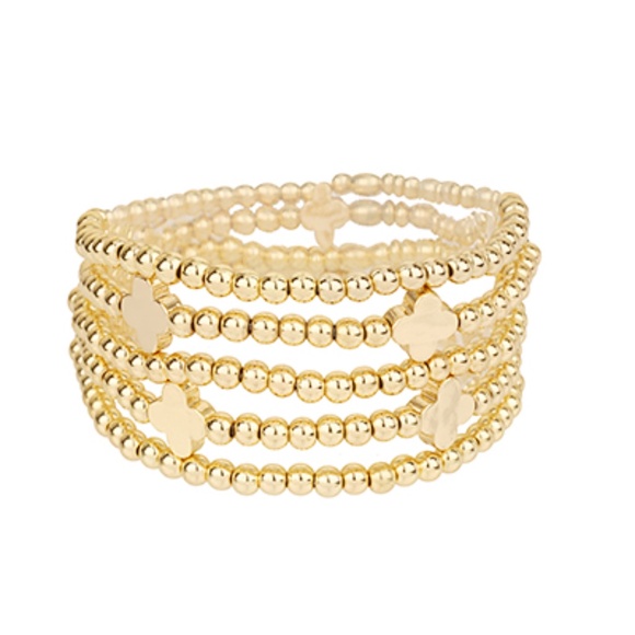 5 Row Clover &CCB Ball Bracelet - Picture 1 of 1